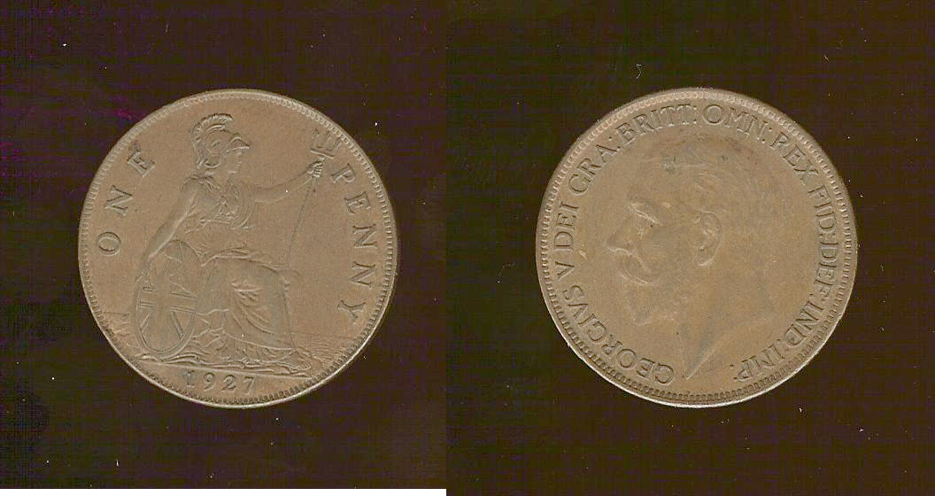English penny 1927 AU